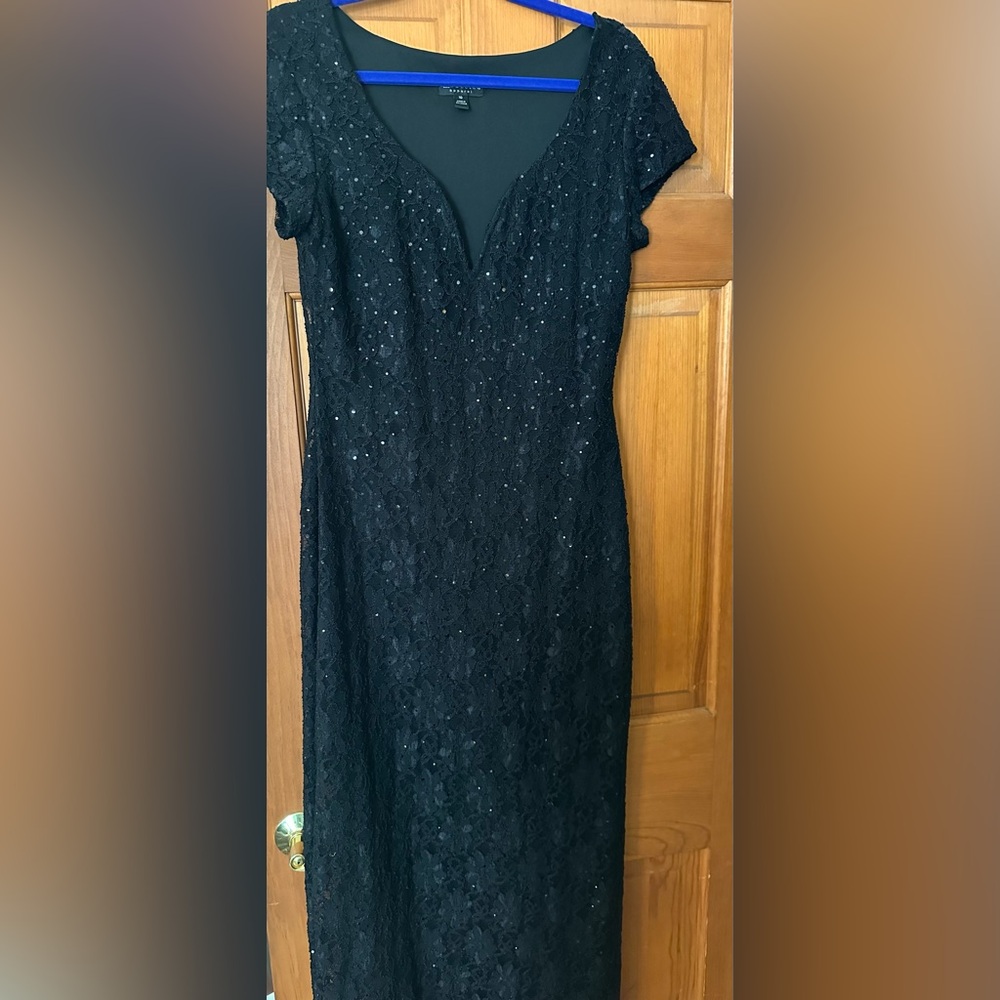 Black Lace/Sequin Evening Gown